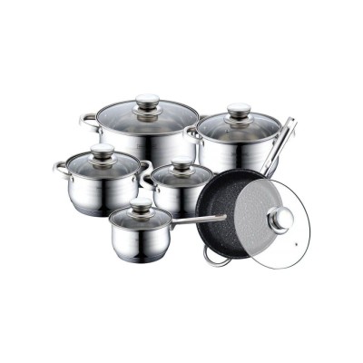 Set oale Bohmann, 12 piese, 2.1-6.5 l, 16-24 cm, inox, capac sticla foto