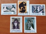 YUGOSLAVIA-1965-PICTURI-Modernel'' -serie de 5val.-Nestamp.-vezi scan.