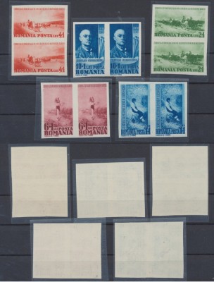 ROMANIA 1938 Nicolae Grigorescu serie nedantelata in perechi MNH tiraj 200 serii foto