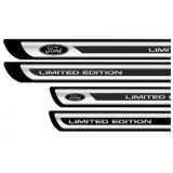 Set 4 stickere protectii praguri gri pentru Ford