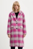 Desigual haină cu l&acirc;nă PINKCHECK culoarea roz, 25WWEW15