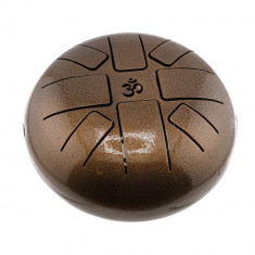 Toba metalica cu 8 note si simbolul om handpan - 18cm