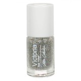 Lac Unghii Argintiu Glitter Victoria Collection, 6ml, Lucios Metalizat Sclipici, Oja Unghii Stralucitoare, Durata Lunga