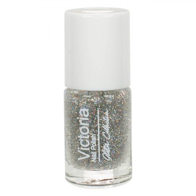 Lac de Unghii Victoria, Glitter Collection, Argintiu, Capacitate 6ml foto