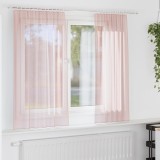Gossi perdele voal cu bucle 2 buc roz deschis 140x140 cm