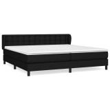 Cumpara ieftin Pat box spring cu saltea, negru, 200x200 cm, textil