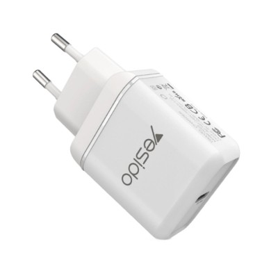 Incarcator premium Yesido - Travel Charger (YC23) - Type-C, PD, 18W, 3A, alb foto