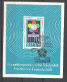 Germany DDR 1975 Solidarity, perf. sheet, used H.013, Stampilat
