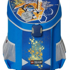 Ghiozdan Scoala Easy Lego Core Line - Design Bleu Nexo Knights