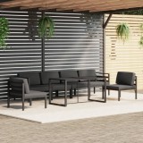 Gossi set mobilier de gradina cu perne, 7 piese, antracit, aluminiu