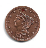 USA Half Cent - BRAIDED HAIR 1854 - Replica Muzeu