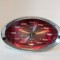 Ceas desteptator vintage Japonia, anii 70, Rhythm Atomic Space Age Pedestal Alarm Clock Japan Chrome, 2 Jewels, Model No. 51141