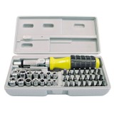 Set Varfuri Si Tubulare Cu Surubelnita Clichet - 40 Piese