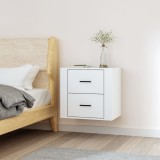 Noptiera perete Gossi, alba, 50x36x47 cm, lemn compozit, design modern, montare usoara, spatiu depozitare dormitor