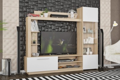 Living Trento Sonoma+Alb 204x35x177 cm foto