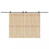 VidaXL Set feronerie pentru uși glisante, negru, 400 cm, oțel