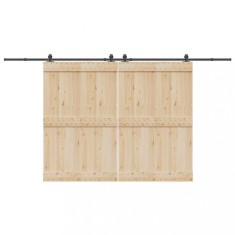 vidaXL Set feronerie pentru uși glisante, negru, 400 cm, oțel
