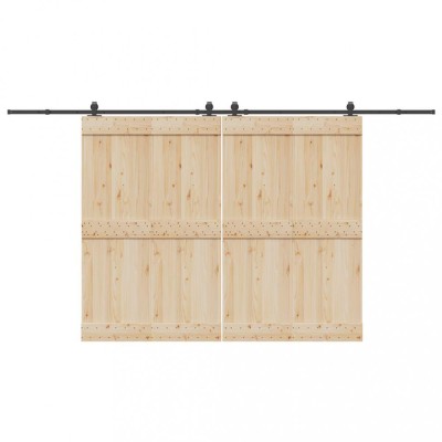 vidaXL Set feronerie pentru uși glisante, negru, 400 cm, oțel foto