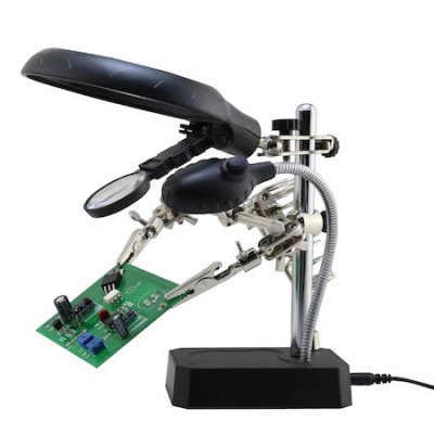 Set Lupa 5, cu LED si Stand de lipit, Reparare Instrumente foto