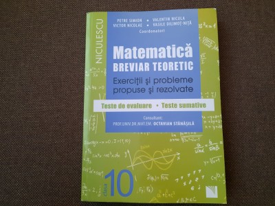 VALENTIN NICULA MATEMATICA CLASA A X A EXERCITII PROPUSE SI REZOLVATE foto