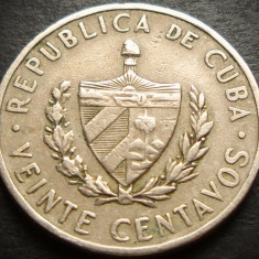 Moneda exotica 20 CENTAVOS - CUBA, anul 1962 *cod 2698
