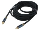 Cablu RCA mufă 5m Placare aurit negru