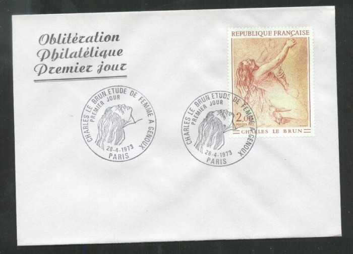 France 1973 Le Brun painting FDC K.411