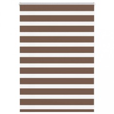vidaXL Jaluzea tip zebra maro lățime țesătură 110,9 cm poliester