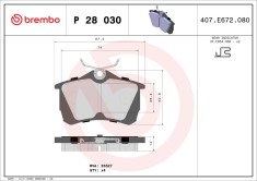 BREMBO P 28 030 PRIME LINE set placute frana,frana disc