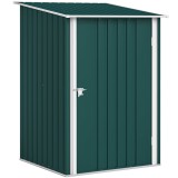 Outsunny Căsuță de Grădină 0,92m&sup2; din Oțel Galvanizat, Depozit pentru Unelte cu Ușă Blocabilă, Acoperiș &Icirc;nclinat, 100x104x160 cm, Verde | Aosom Romani