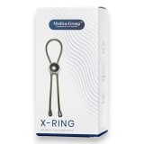 Inel pentru penis MEDICA-GROUP X-Ring, pentru susținerea erecției, mărime ajustabilă, diametru maxim 6 cm, argintiu