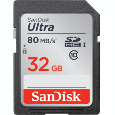 Card Memorie SanDisk Ultra, UHS-I, SDHC, 32GB, Viteza Citire 80 MB/s, WaterProof, ShockProof, X-Ray Proof foto