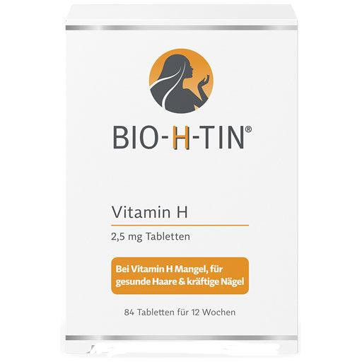 Supliment Alimentar, Bio-H-Tin, cu Biotina 2.5mg, pentru Intarirea Parului si Unghiilor, 84 tablete