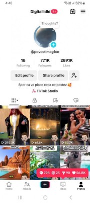 Cont TikTok 77.000 urmăritori monetizat foto