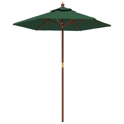 Umbrela de soare de gradina stalp din lemn, verde, 196x231 cm GartenMobel Dekor foto
