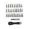 Set 32 biti surubelnita Magnusson, otel, 25mm, clichet, cap magnetic, PH, PZ, Torx, Hex, argintiu