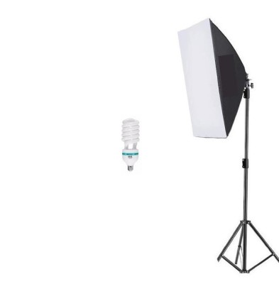 Lumina Softbox pentru Studio Foto + Suport Trepied Reglabil 80-200cm Andoer Bec 135W foto