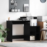 VidaXL Birou cu stocare Stejar Negru 120.5x44x88.5 cm Lemn prelucrat