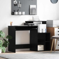 vidaXL Birou cu depozitare cu raft Stejar Negru 120.5 x 44 x 88.5 cm