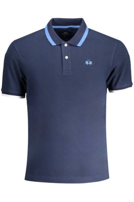 La Martina Tricou polo barbati, cu detalii pe guler, Regular Fit, Bleumarin, S foto