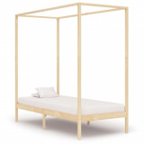 VidaXL Cadru pat cu baldachin, 100x200 cm, lemn masiv de pin