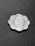B 11-7 Moneda 5 Centi 1981 Statele Est-Caraibiene - Regina Elizabeth II