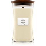 Woodwick White Teak lum&acirc;nare parfumată cu fitil din lemn 609.5 g