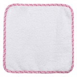 Prosop Bebelusi, Model Floral, Culoare Alb-Roz, Material Bumbac, Dimensiuni 30x30cm