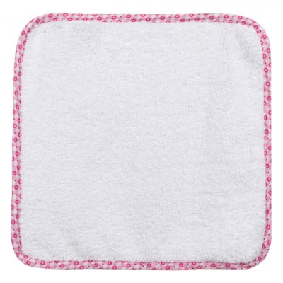 Prosop Bebelusi, Model Floral, Culoare Alb-Roz, Material Bumbac, Dimensiuni 30x30cm foto