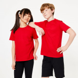 Tricou bumbac Educație fizică Essentiel Roșu Copii, Domyos