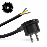 Cablu de alimentare cu mufă - filă din plastic - cablu 1,5 m - 3 x 1,5 mm2 - negru