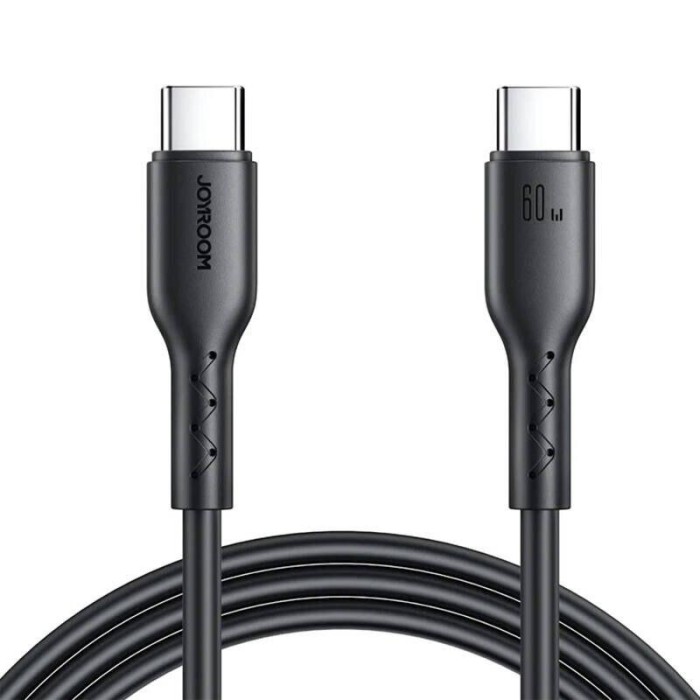 Cablu pentru incarcare si transfer de date Joyroom Flash SA26-CC3, USB-C la USB-C, 60W, 3A, 480 Mbps, 1 m,