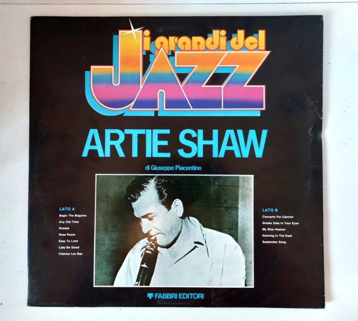 Artie Shaw, vinil JAZZ, Fabbri Editori 1979, I Grandi Del Jazz, LP 33 RPM