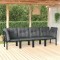 Gossi set mobilier de gradina, 4 piese, negru si gri, poliratan